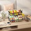 2 Tier Fruit Basket Bowl Farmhouse with Side Hooks for Kitchen Countertop