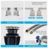 Brushed Nickel Widespread Bathroom Faucet, Waterfall Bathroom Faucets for Sink 3 Hole