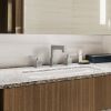 Brushed Nickel Widespread Bathroom Faucet, Waterfall Bathroom Faucets for Sink 3 Hole