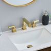 Brushed Gold 3-Hole Low-Arch 8 Inch Widespread Bathroom Faucet