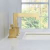Brushed Gold 3-Hole Low-Arch 8 Inch Widespread Bathroom Faucet