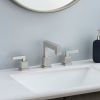 Brushed Nickel Widespread Bathroom Faucet, Waterfall Bathroom Faucets for Sink 3 Hole